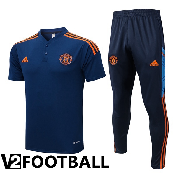 Manchester United Polo Shirts + Pants Royal Blue 2022/2023