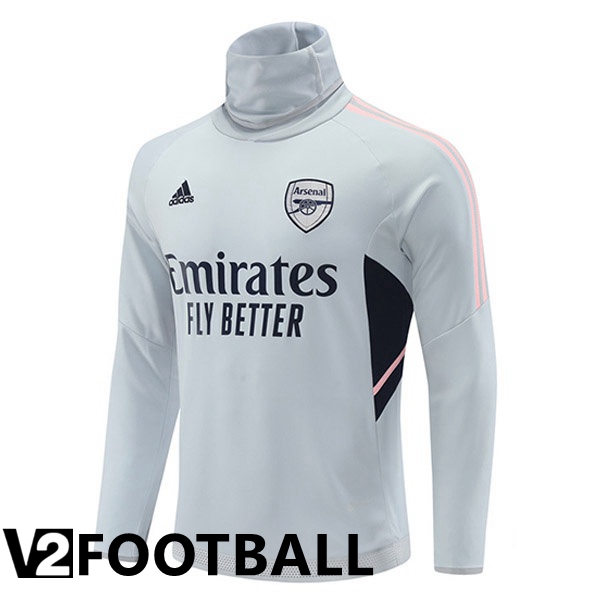 Arsenal High collar Training Sweatshirt Grey 2022/2023