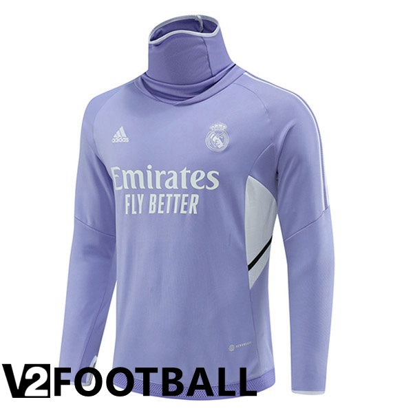 Real Madrid High collar Training Sweatshirt Purple 2022/2023