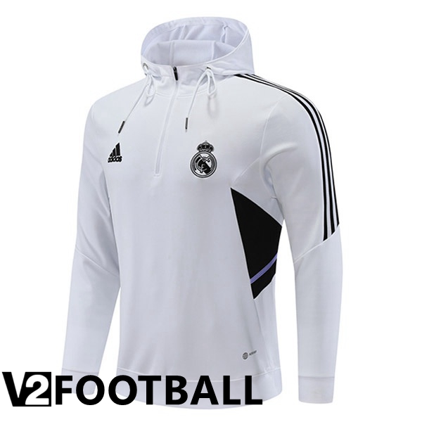 Real Madrid Training Sweatshirt Hoodie White 2022/2023