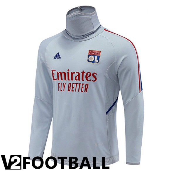 Olympique Lyon High collar Training Sweatshirt Grey 2022/2023