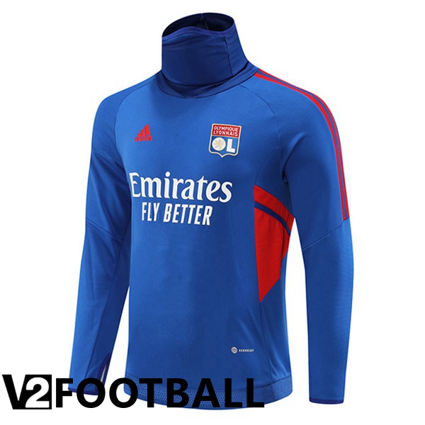 Olympique Lyon High collar Training Sweatshirt Blue 2022/2023