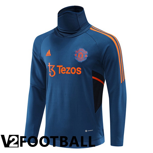 Manchester United High collar Training Sweatshirt Blue 2022/2023