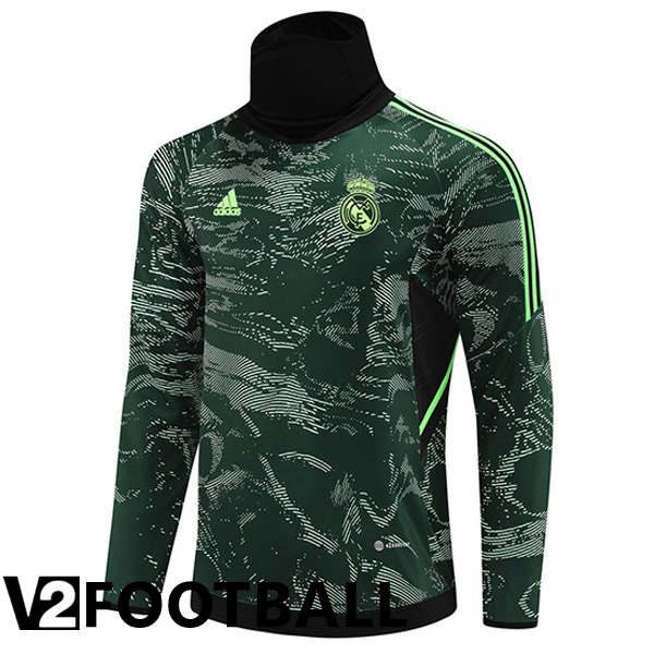 Real Madrid High collar Training Sweatshirt Green 2022/2023