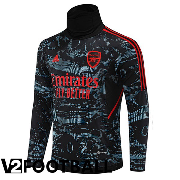 Arsenal High collar Training Sweatshirt Blue Red 2022/2023