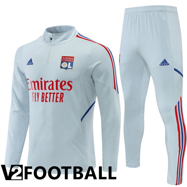 Olympique Lyon Training Tracksuit Grey 2022/2023