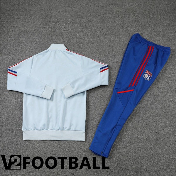 Olympique Lyon Training Jacket Suit Blue Grey 2022/2023