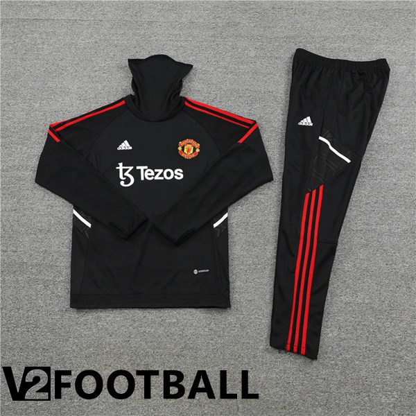 Manchester United High collar Training Tracksuit Black 2022/2023