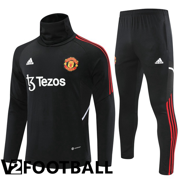 Manchester United High collar Training Tracksuit Black 2022/2023