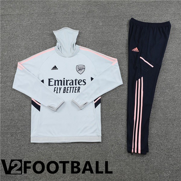 Arsenal High collar Training Tracksuit Grey 2022/2023