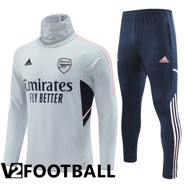 Arsenal High collar Training Tracksuit Grey 2022/2023