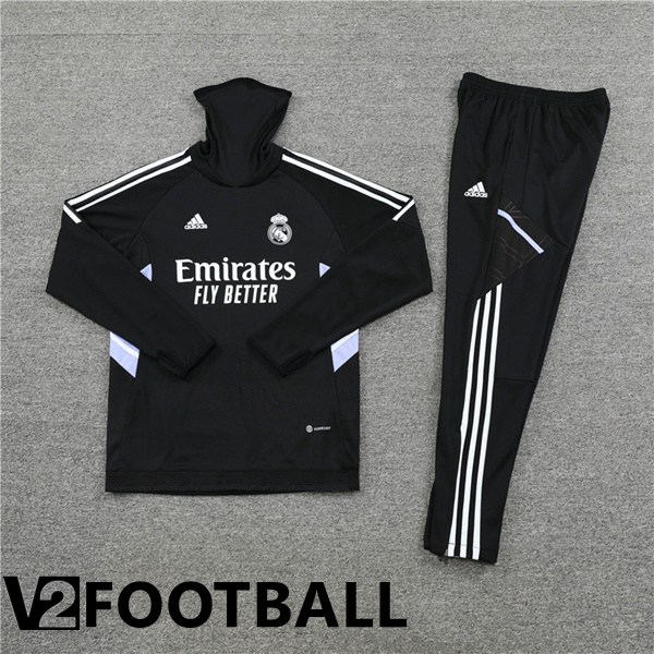 Real Madrid High collar Training Tracksuit Black 2022/2023