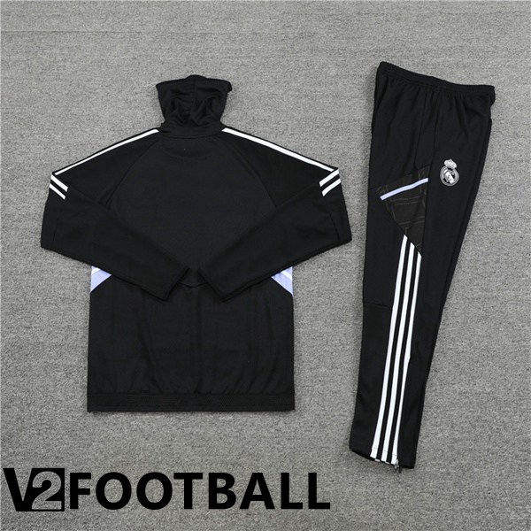 Real Madrid High collar Training Tracksuit Black 2022/2023