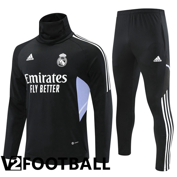 Real Madrid High collar Training Tracksuit Black 2022/2023