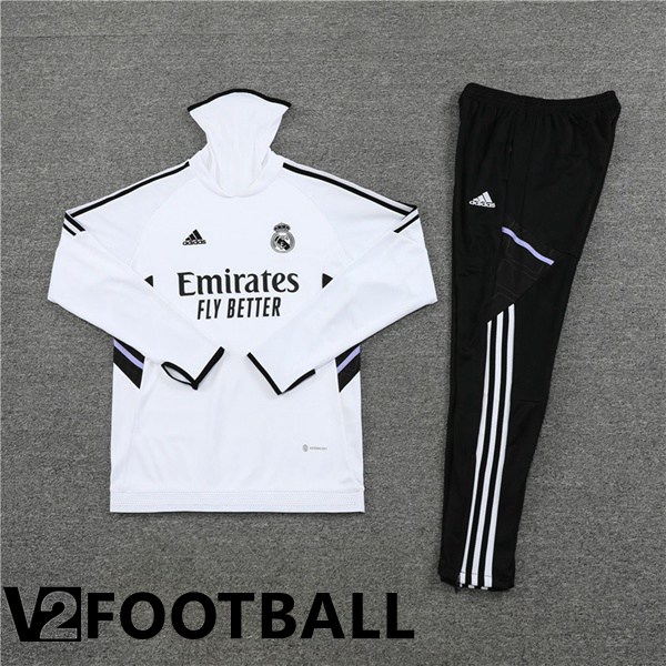 Real Madrid High collar Training Tracksuit White 2022/2023