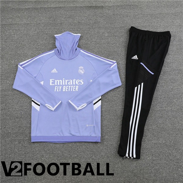 Real Madrid High collar Training Tracksuit Purple 2022/2023