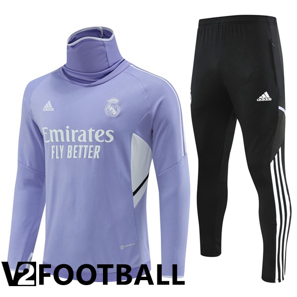 Real Madrid High collar Training Tracksuit Purple 2022/2023