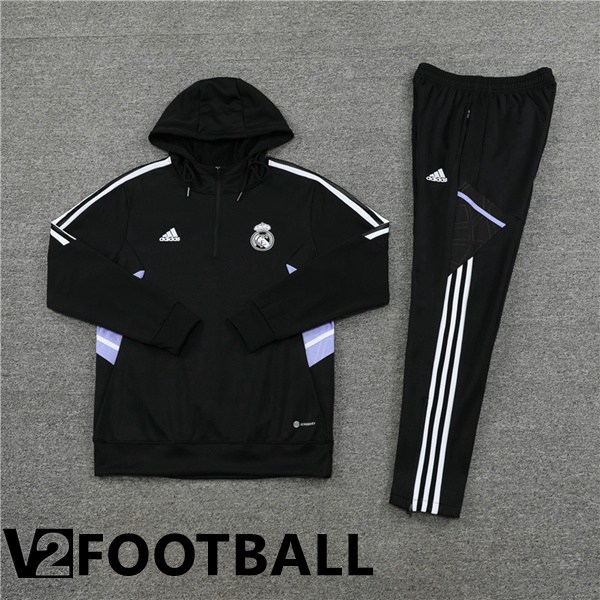 Real Madrid Training Tracksuit Hoodie Black 2022/2023