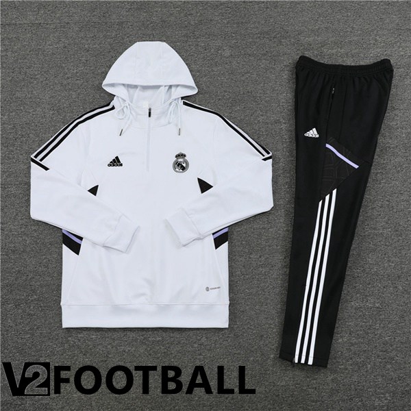 Real Madrid Training Tracksuit Hoodie White 2022/2023