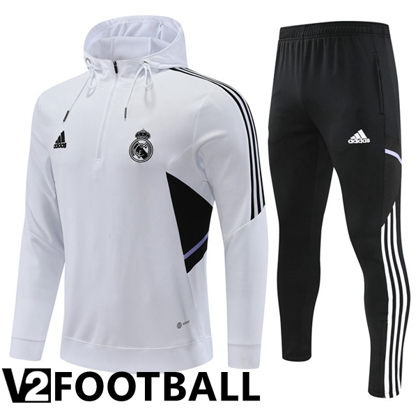 Real Madrid Training Tracksuit Hoodie White 2022/2023