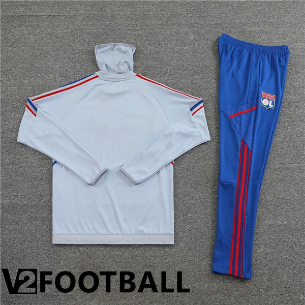 Olympique Lyon High collar Training Tracksuit Grey 2022/2023