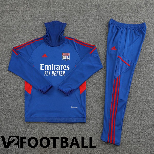 Olympique Lyon High collar Training Tracksuit Blue 2022/2023