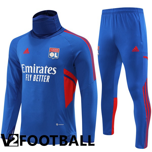 Olympique Lyon High collar Training Tracksuit Blue 2022/2023