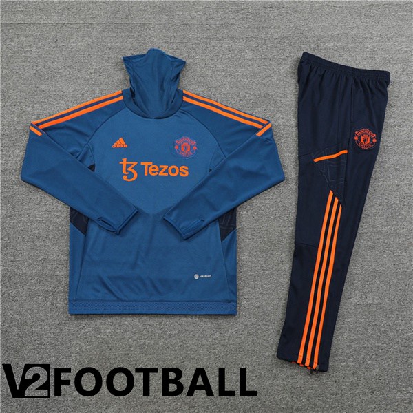 Manchester United High collar Training Tracksuit Blue 2022/2023