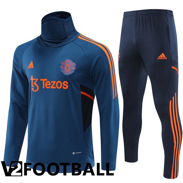 Manchester United High collar Training Tracksuit Blue 2022/2023