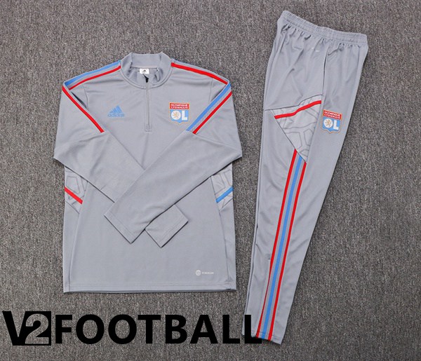 Olympique Lyon Training Tracksuit Grey 2022/2023