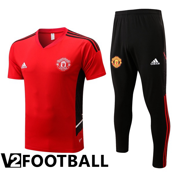 Manchester United Training T Shirt + Pants Red 2022/2023