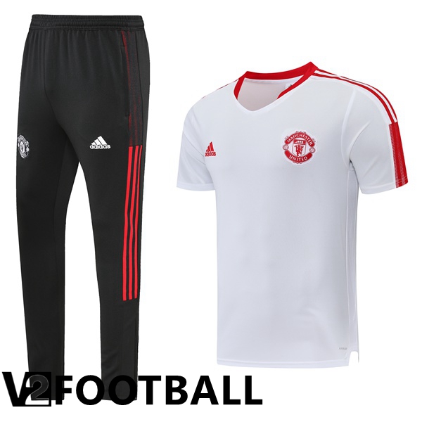 Manchester United Training T Shirt + Pants White 2022/2023
