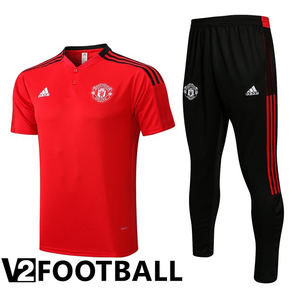 Manchester United Training T Shirt + Pants Red 2022/2023