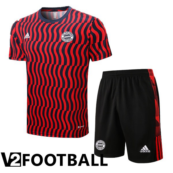 Bayern Munich Training T Shirt + Shorts Red 2022/2023