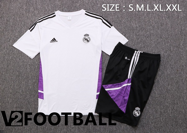 Real Madrid Training T Shirt + Shorts White 2022/2023