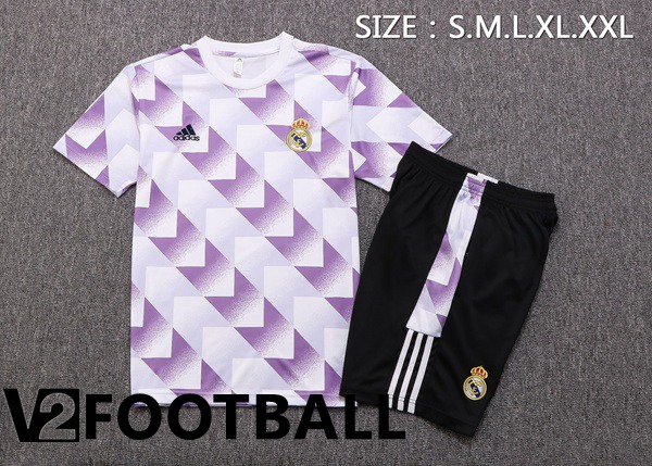 Real Madrid Training T Shirt + Shorts Purple 2022/2023