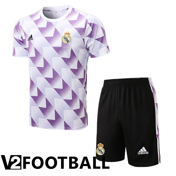 Real Madrid Training T Shirt + Shorts Purple 2022/2023