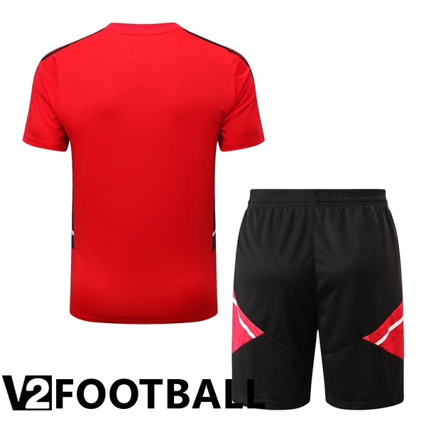 Manchester United Training T Shirt + Shorts Red 2022/2023