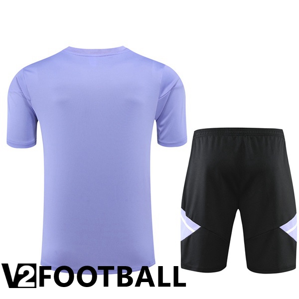 Real Madrid Training T Shirt + Shorts Purple 2022/2023