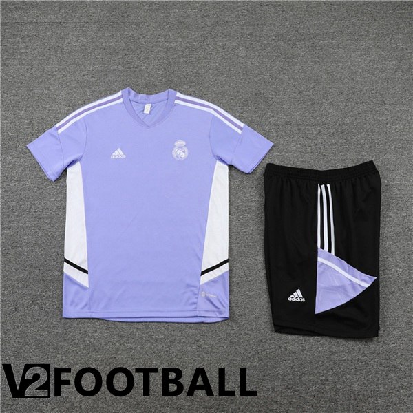 Real Madrid Training T Shirt + Shorts Purple 2022/2023