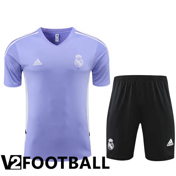 Real Madrid Training T Shirt + Shorts Purple 2022/2023