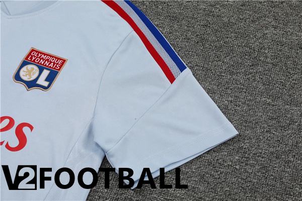 Olympique Lyon Training T Shirt + Shorts Grey 2022/2023