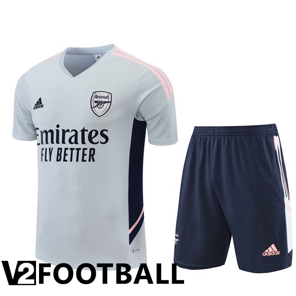 Arsenal Training T Shirt + Shorts White 2022/2023