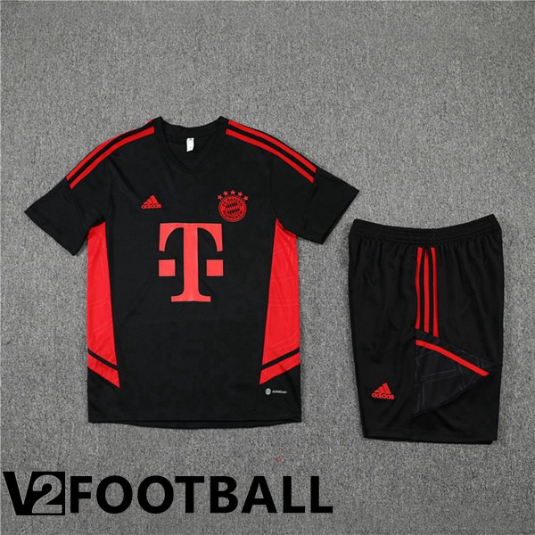 Bayern Munich Training T Shirt + Shorts Black 2022/2023