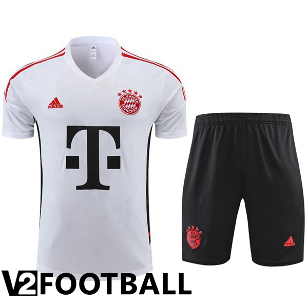 Bayern Munich Training T Shirt + Shorts White 2022/2023
