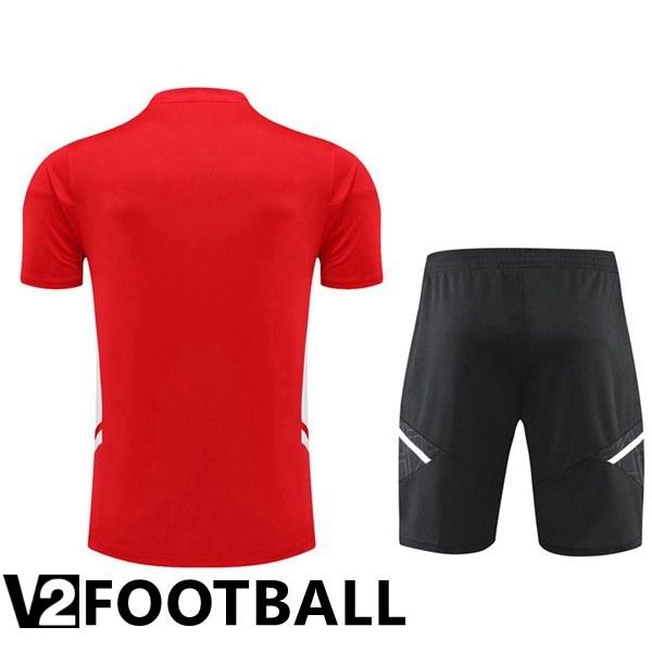 Manchester United Training T Shirt + Shorts Red 2022/2023