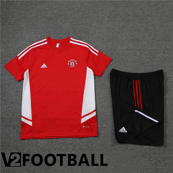 Manchester United Training T Shirt + Shorts Red 2022/2023