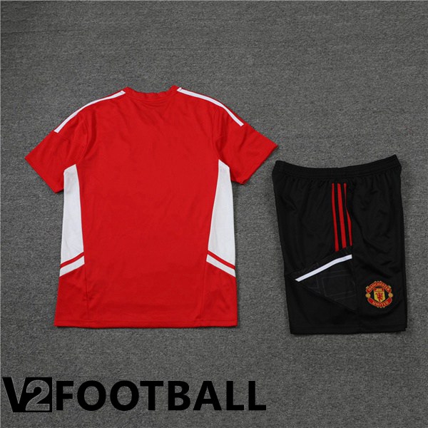 Manchester United Training T Shirt + Shorts Red 2022/2023