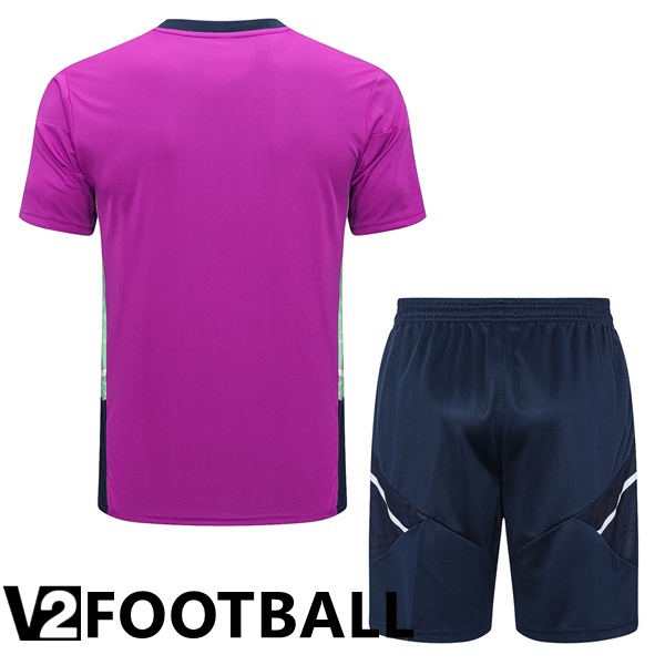 Real Madrid Training T Shirt + Shorts Purple 2022/2023