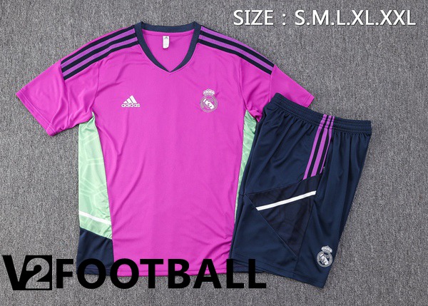 Real Madrid Training T Shirt + Shorts Purple 2022/2023